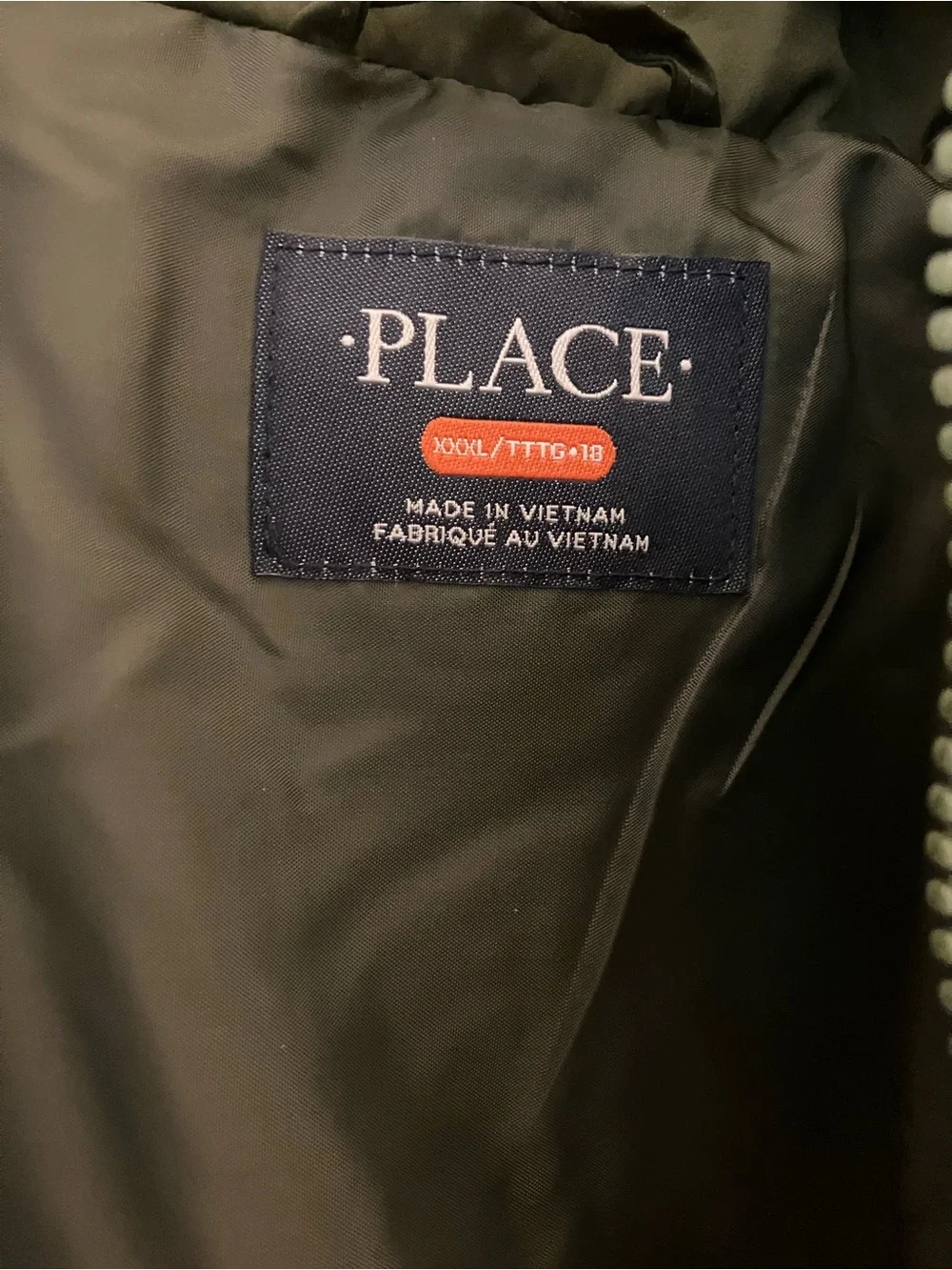 The Children’s Place Olive Green Unisex Puffer Jacket Size 18 XXXL
